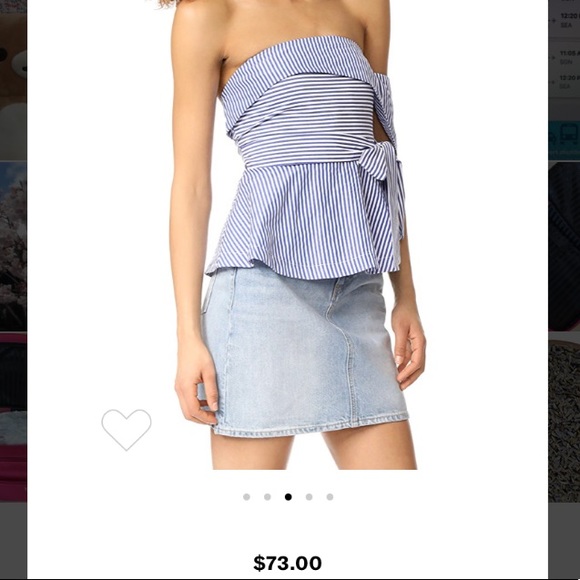 J.O.A striped with one shoulder top - Picture 5 of 6